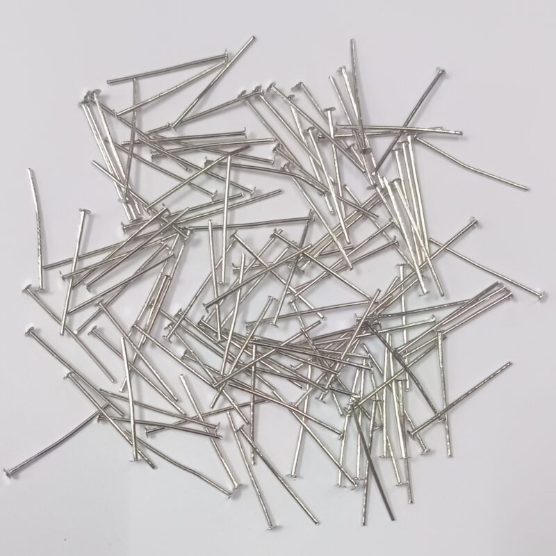 Rhodium Iron Head Pins, 1 Inch (25.4Mm)- Pack of 500 Pieces Approx. (50 Grams)