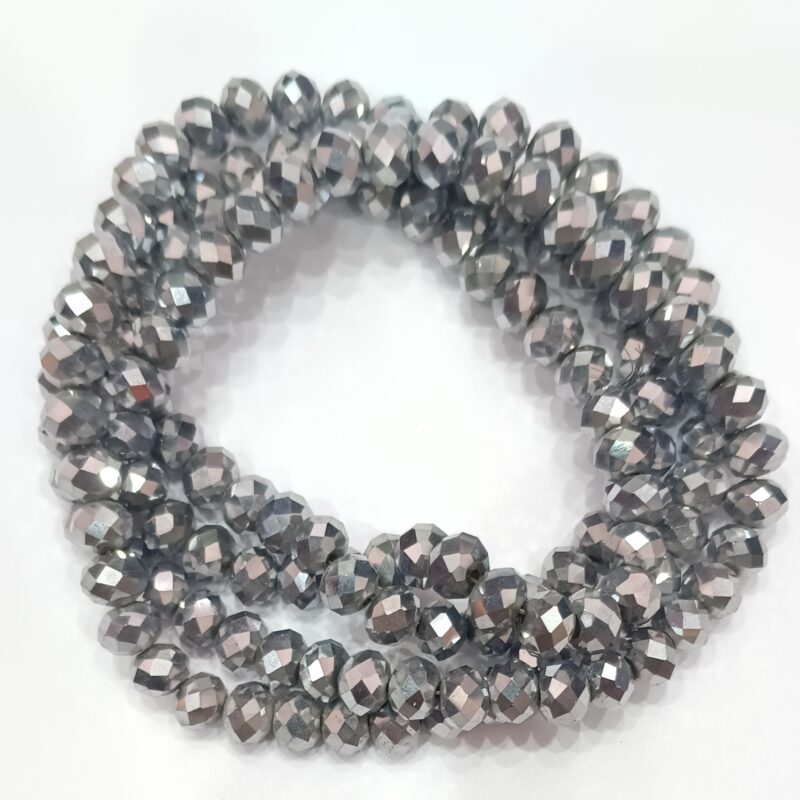 Mettalic Silver Crystal Beads 8mm